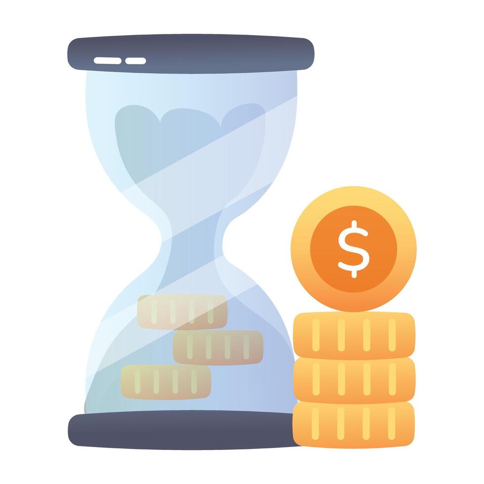 Time is money flat style icon vector