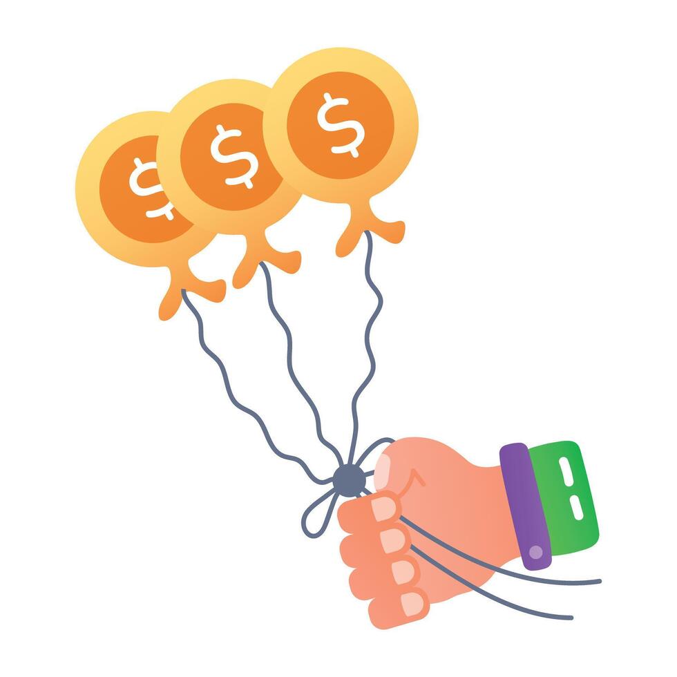 A flat style icon of inflation vector