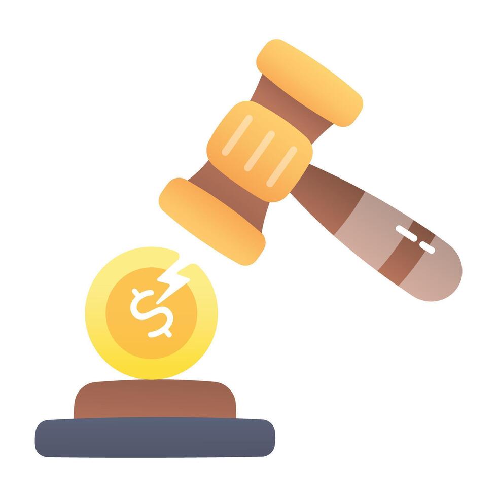 A flat style icon of auction vector