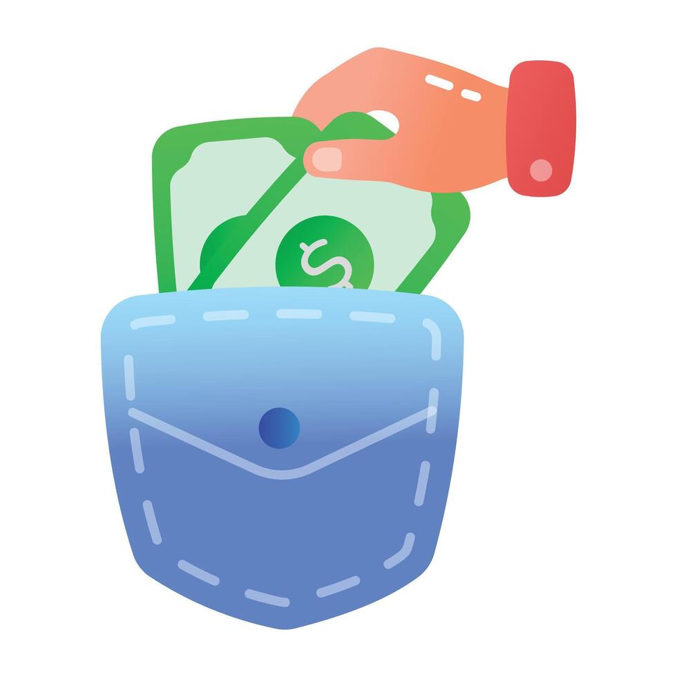 Pocket money icon designed in flat style vector