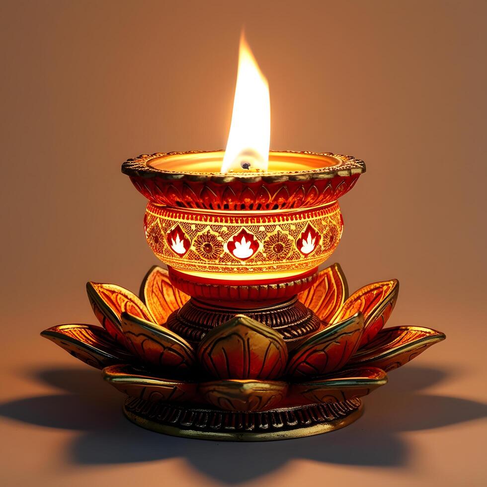 Diwali festival diya lamps image , Diwali concept, blurred Hindu festival of lights celebration background photo