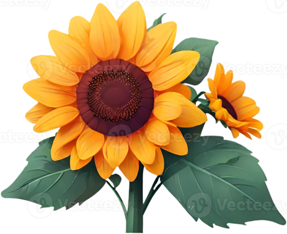 sunflower with tiny flower. png