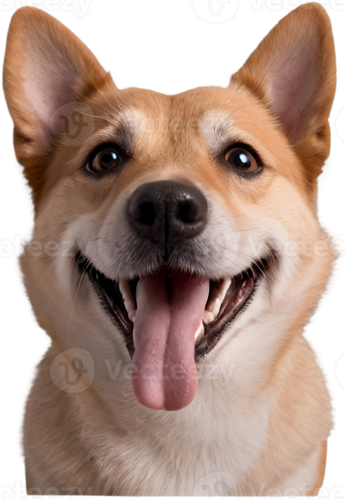 close up portrait of a dog smile png