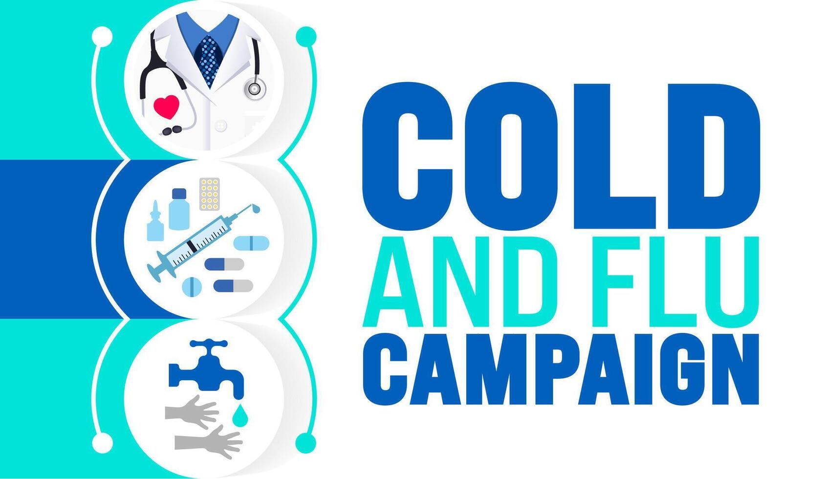 Cold and Flu Campaign is observed every year in September. Holiday concept. Template for background, banner, card, poster, placard, design template with unique shapes with standard color. vector