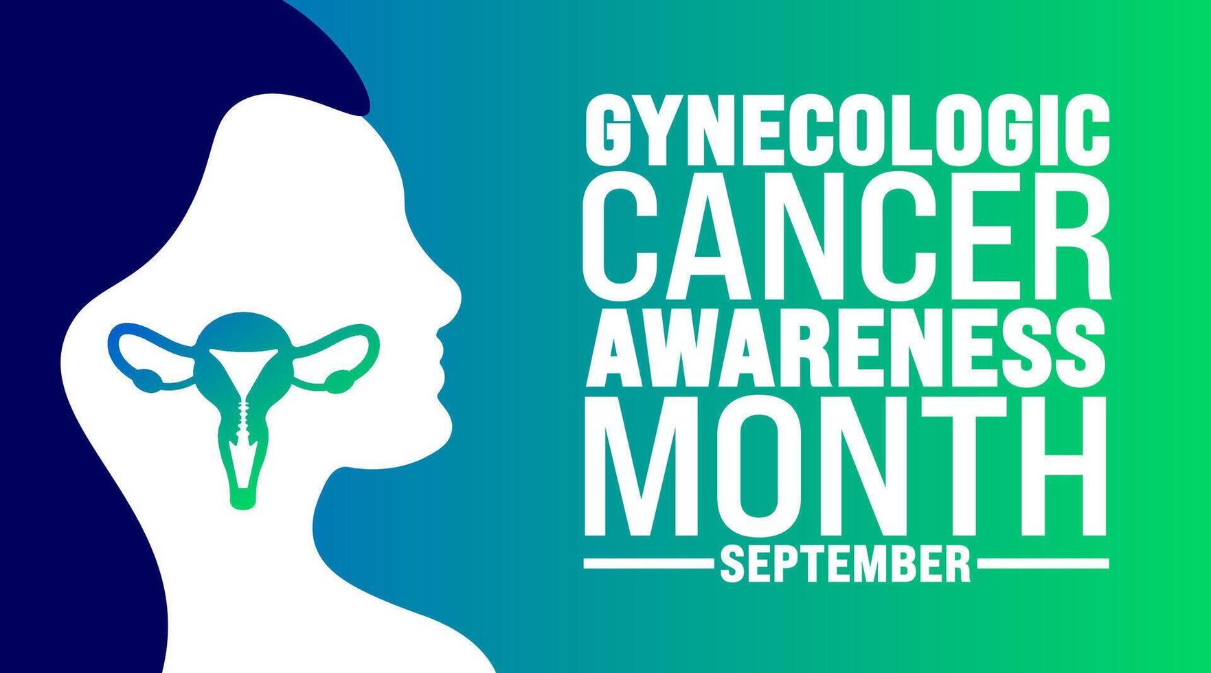 Gynecologic Cancer Awareness month is observed every year in September. Holiday concept. Template for background, banner, card, poster, placard, design template with unique shapes with standard color. vector