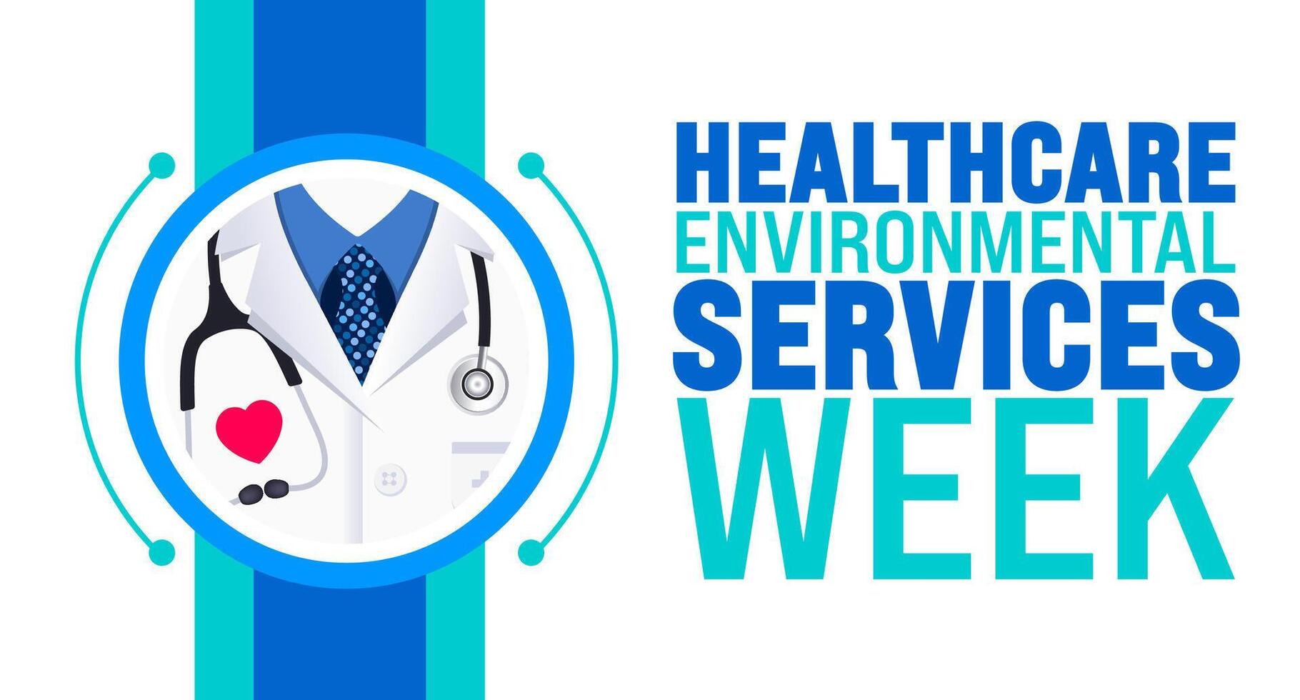National Healthcare Environmental Services Week is observed every year in September. Holiday concept. Template for background, banner, card, poster, placard, design template with unique shapes vector