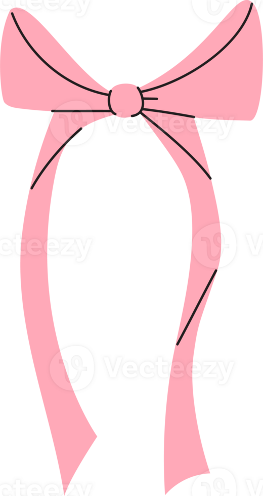 Cute coquette pink ribbon bow png