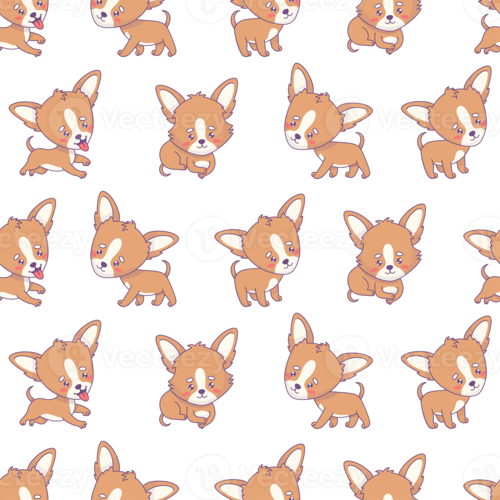 Seamless pattern with chihuahua dog png