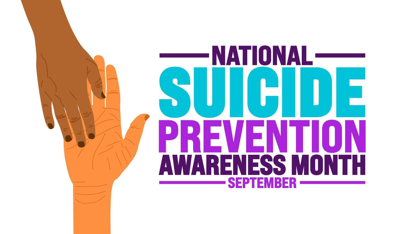 National Suicide Prevention Awareness Month background or banner template observed every year in September. Template for background, banner, card, poster, placard, design template with unique shapes. vector