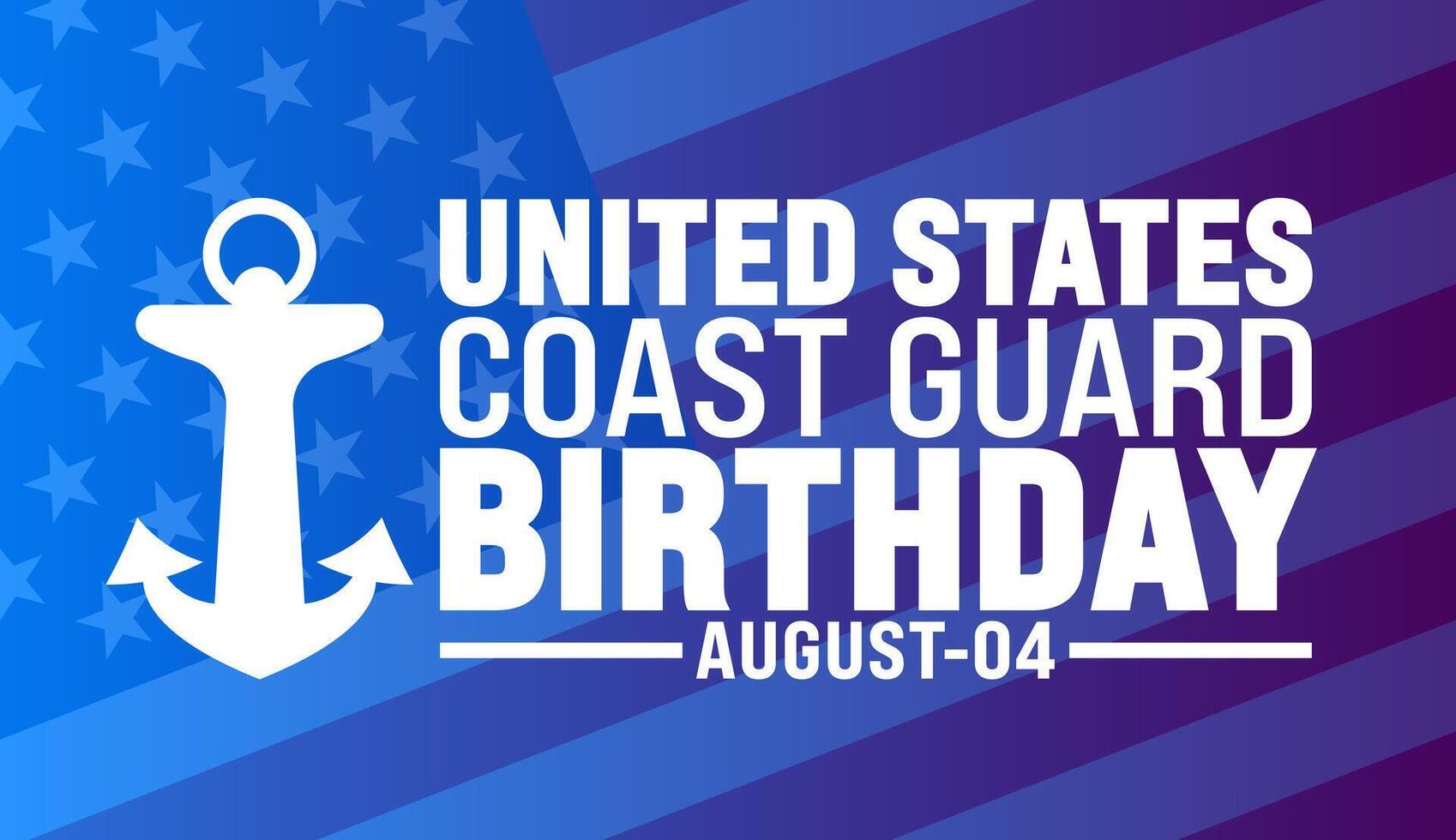 us coast guard birthday is observed every year in August. Holiday concept. Template for background, banner, card, poster, placard, design template with unique shapes with standard color. vector