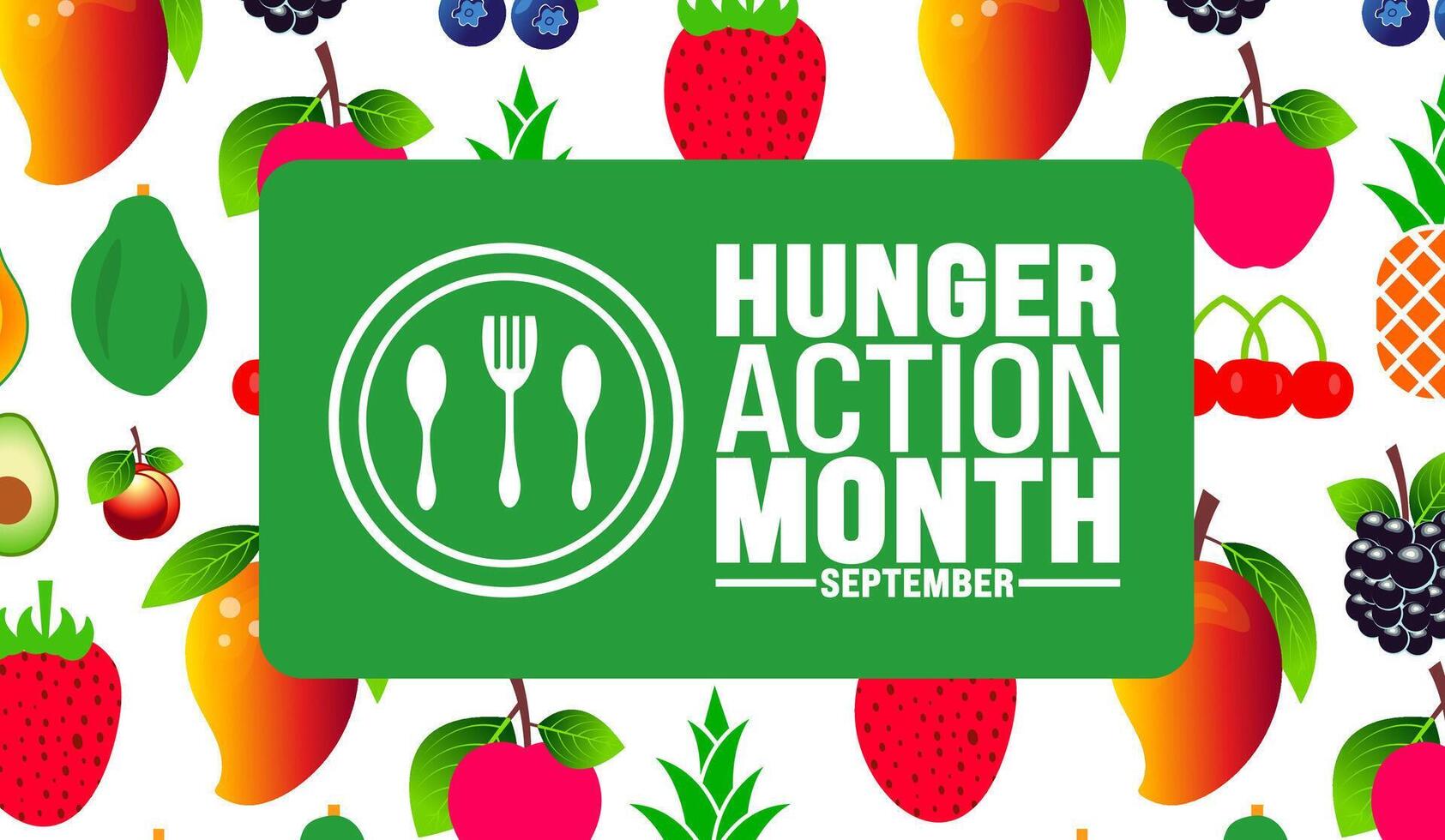 Hunger Action Month is observed every year in September. Holiday concept. Template for background, banner, card, poster, placard, design template with unique shapes with standard color. vector