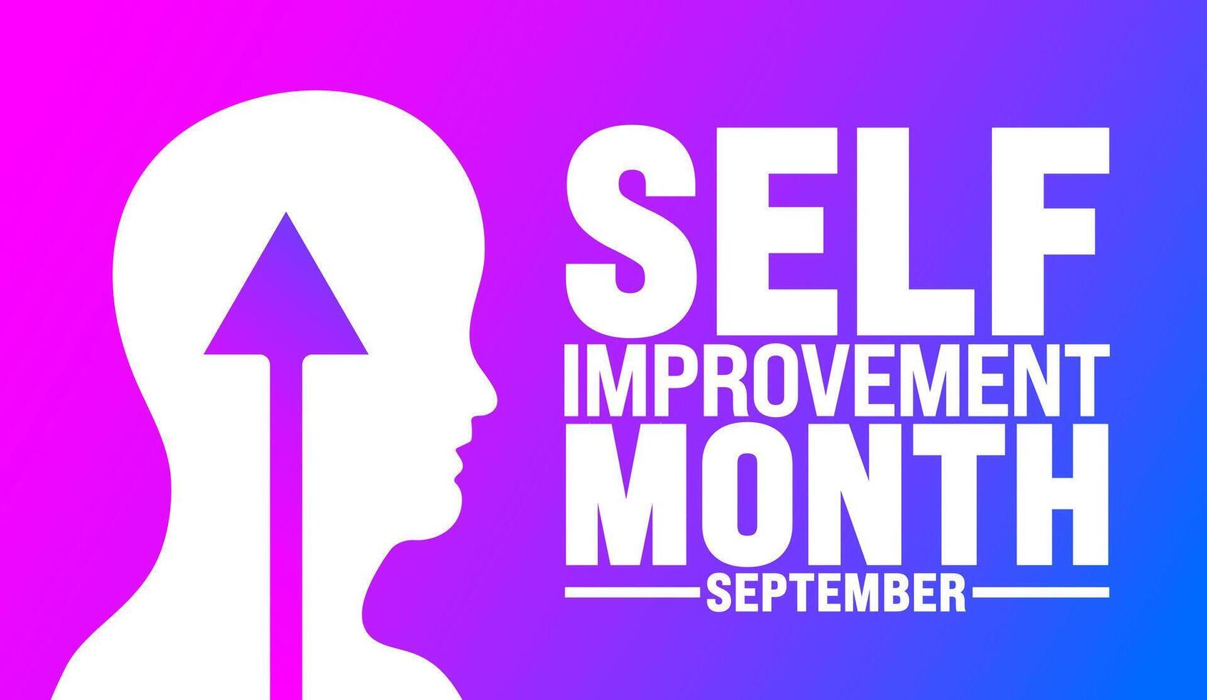 Self Improvement Month is observed every year in September. Holiday concept. Template for background, banner, card, poster, placard, design template with unique shapes with standard color. vector