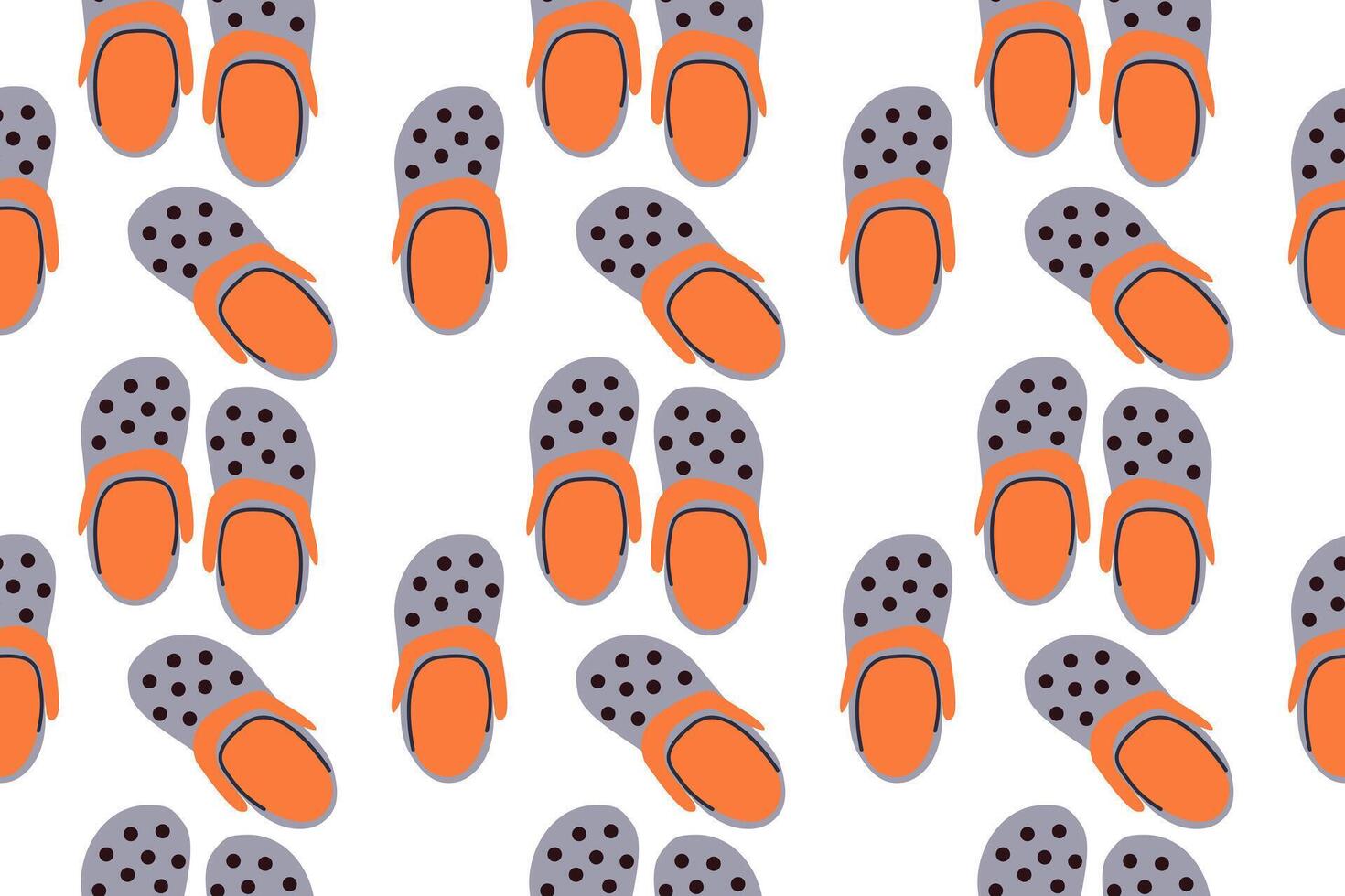 Seamless pattern with colorful flip flops, summer slippers on a white background. Pool shoes background, print, vector