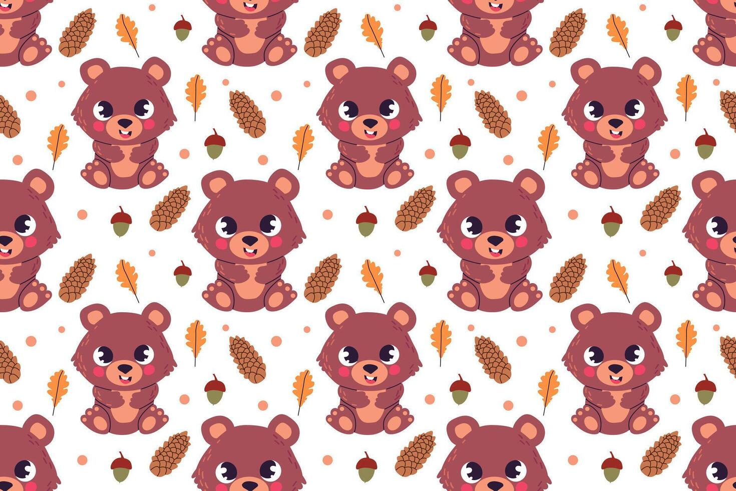 Bear illustration. Cartoon cute wild forest animal. Simple flat illustration of a bear in a sitting position on a white background. Used for web design and printing. vector