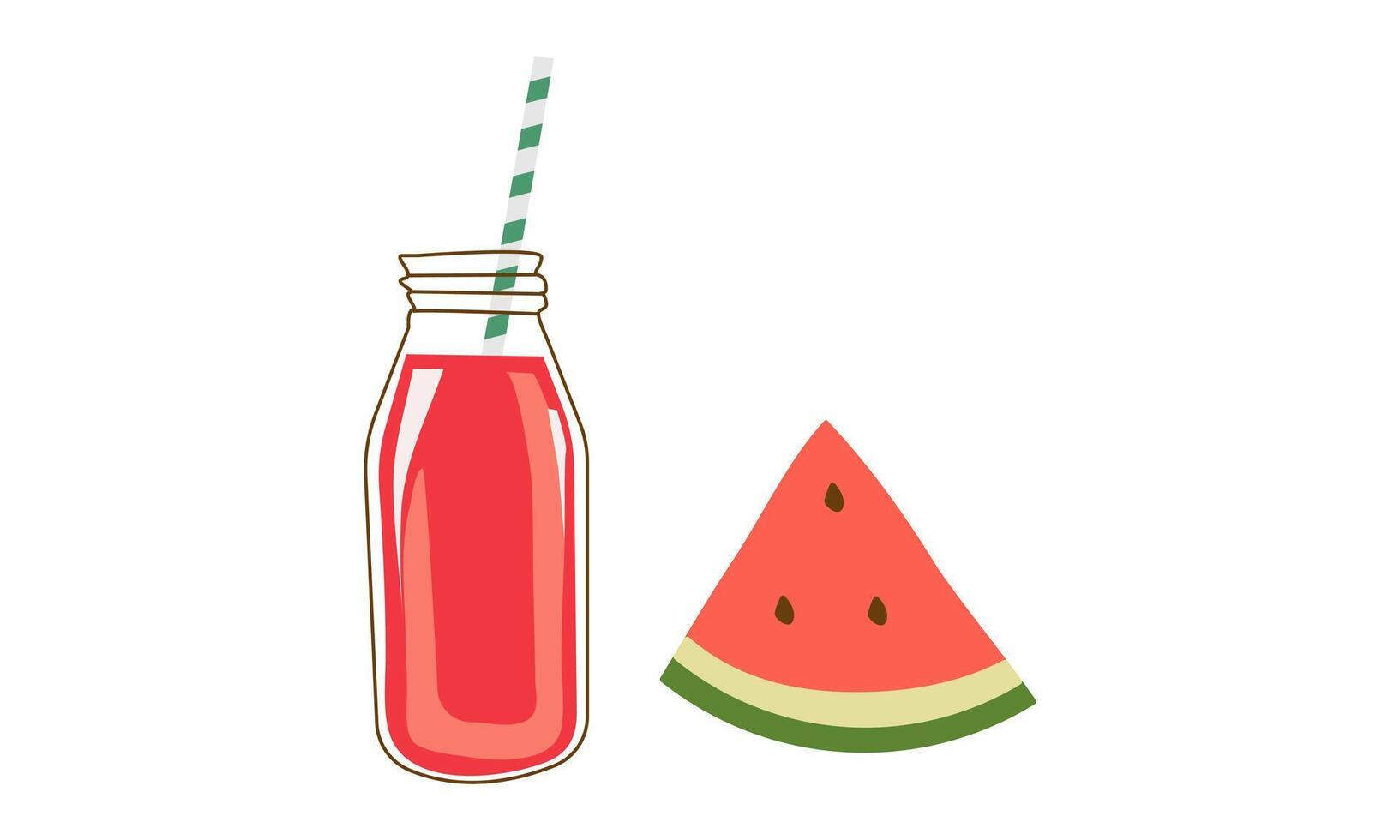 Refreshing watermelon juice, drink it during the hot summer. Illustration format for restaurant menu needs, beverage businesses, and all your design needs vector