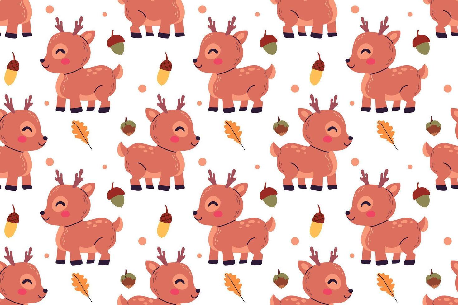 Cute little deer isolated on white background .Flat cartoon illustration , hand drawn cartoon character for web design , children book and banner . Wild forest animal . vector