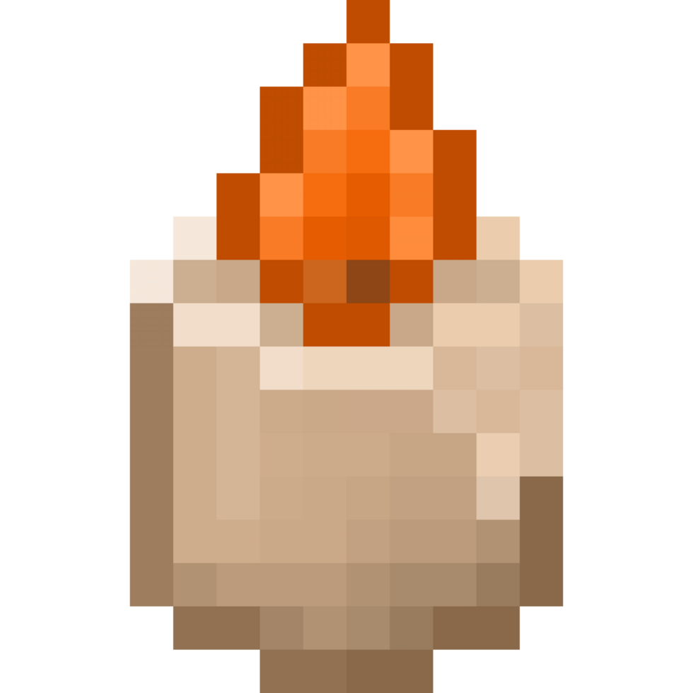 A retro-styled pixel-art illustration of a mini candle. png