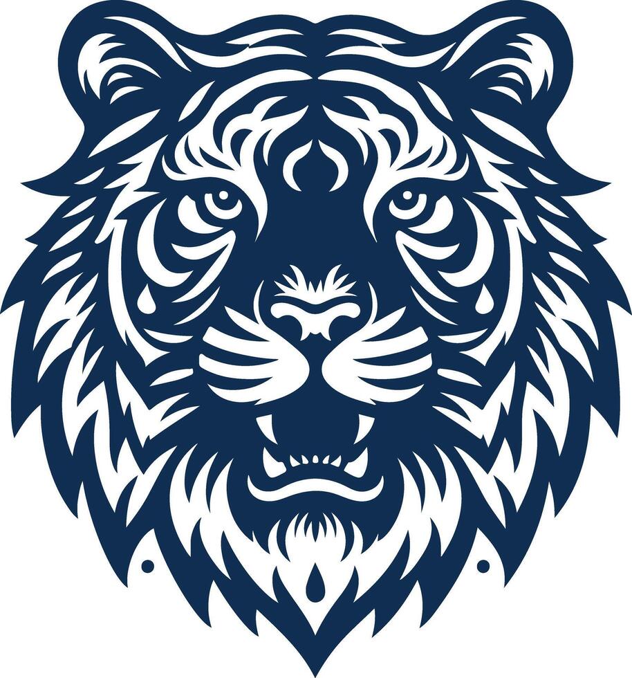 The Angry Silhouette of a Tiger's Commanding Presence vector
