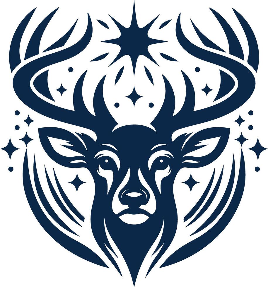 A Black Silhouette Design Featuring a Deer Face vector