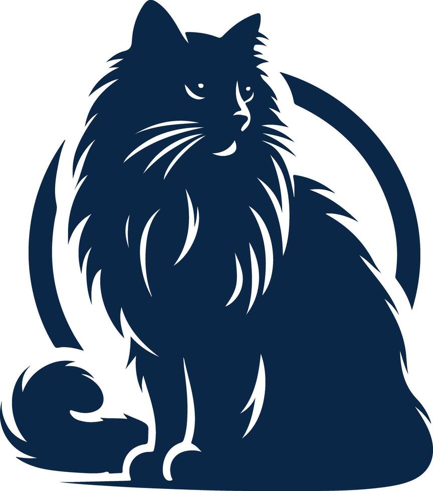 A Black Cat Silhouette in Smooth Art Design vector