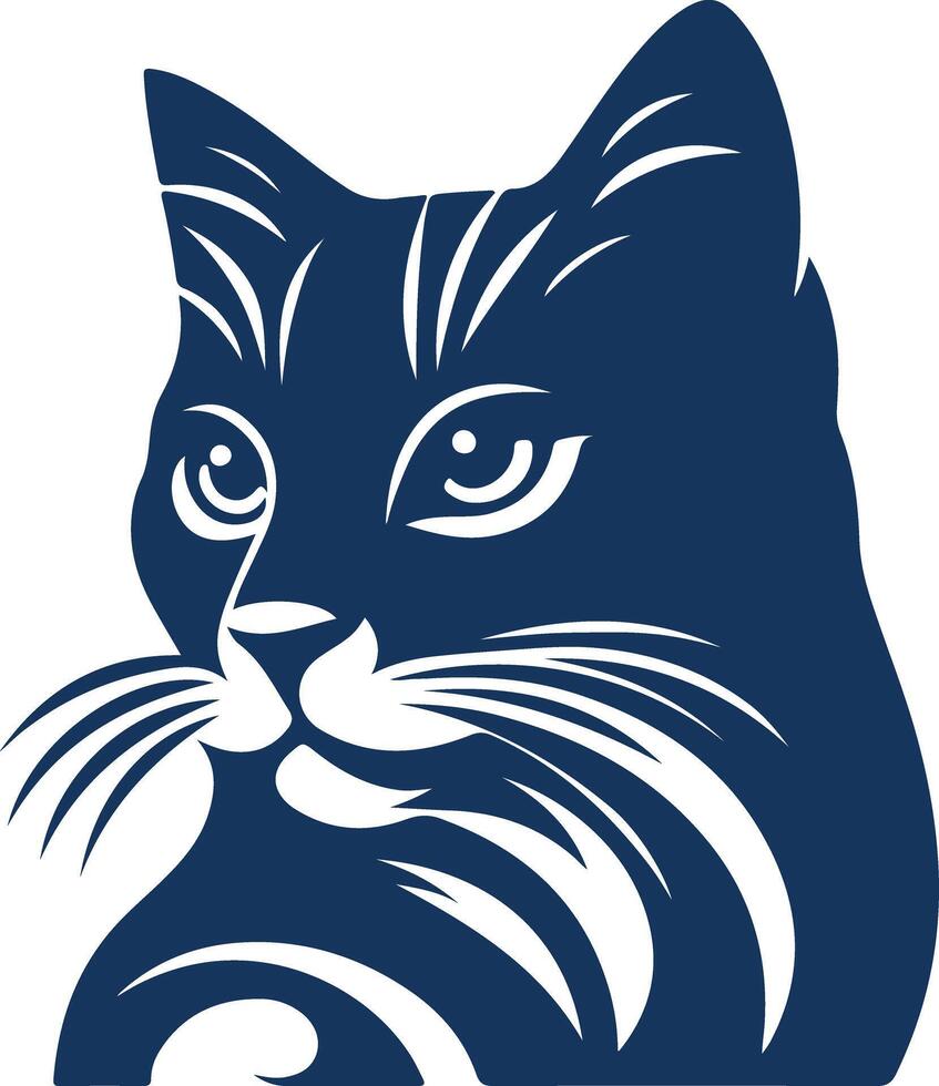 Cat Silhouette Design in Elegant Looking Style vector