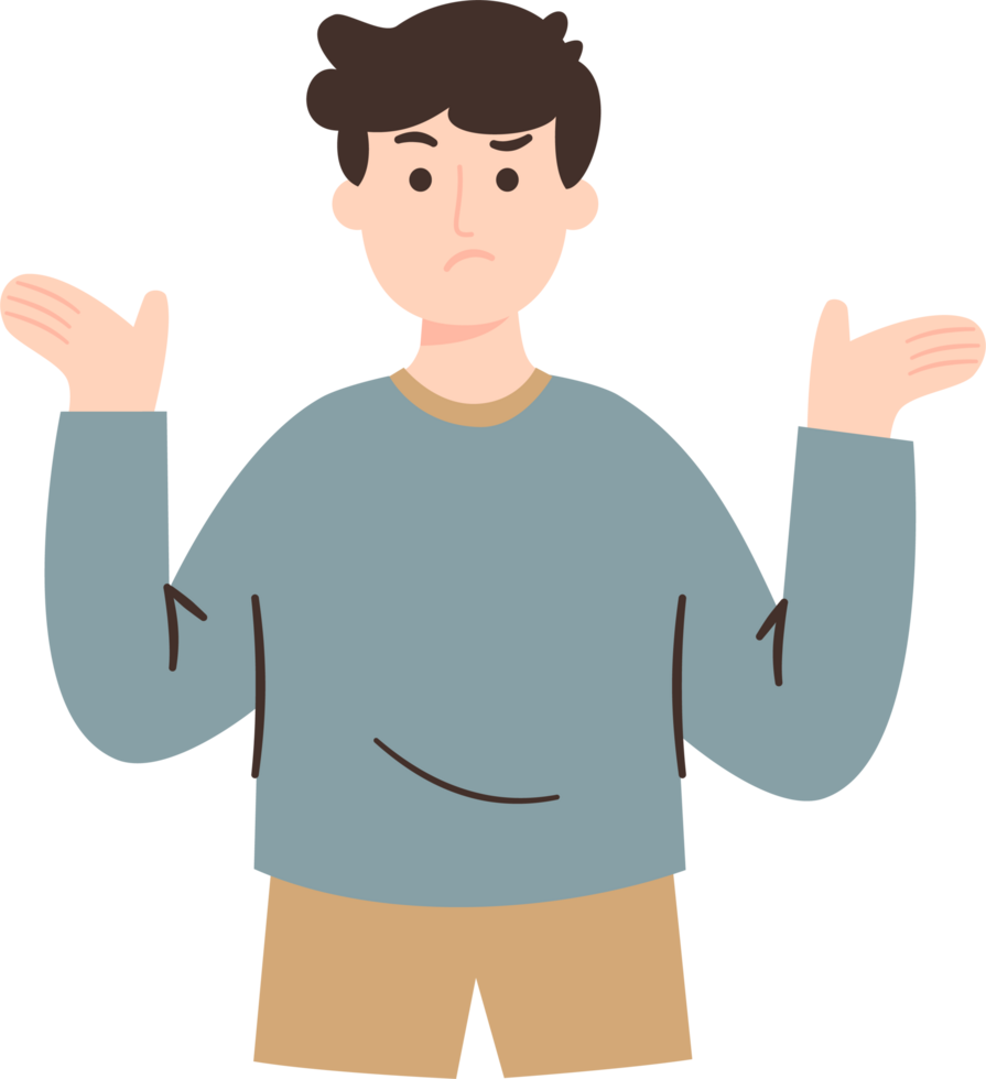 Man Shrugging Shoulders png