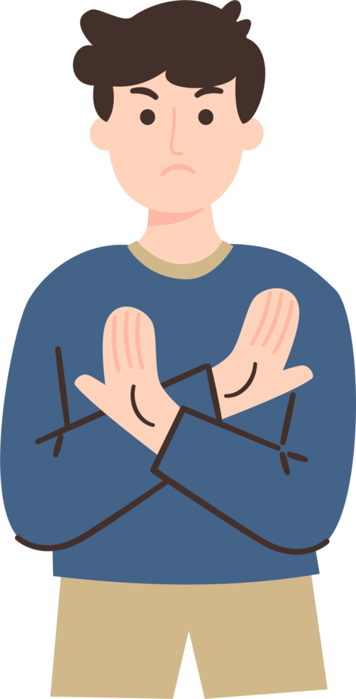 Man Making X Sign with Hands png