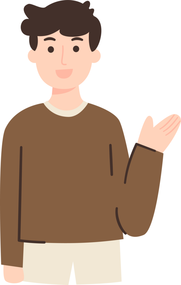 Man Talking Something with Hand Gesture png