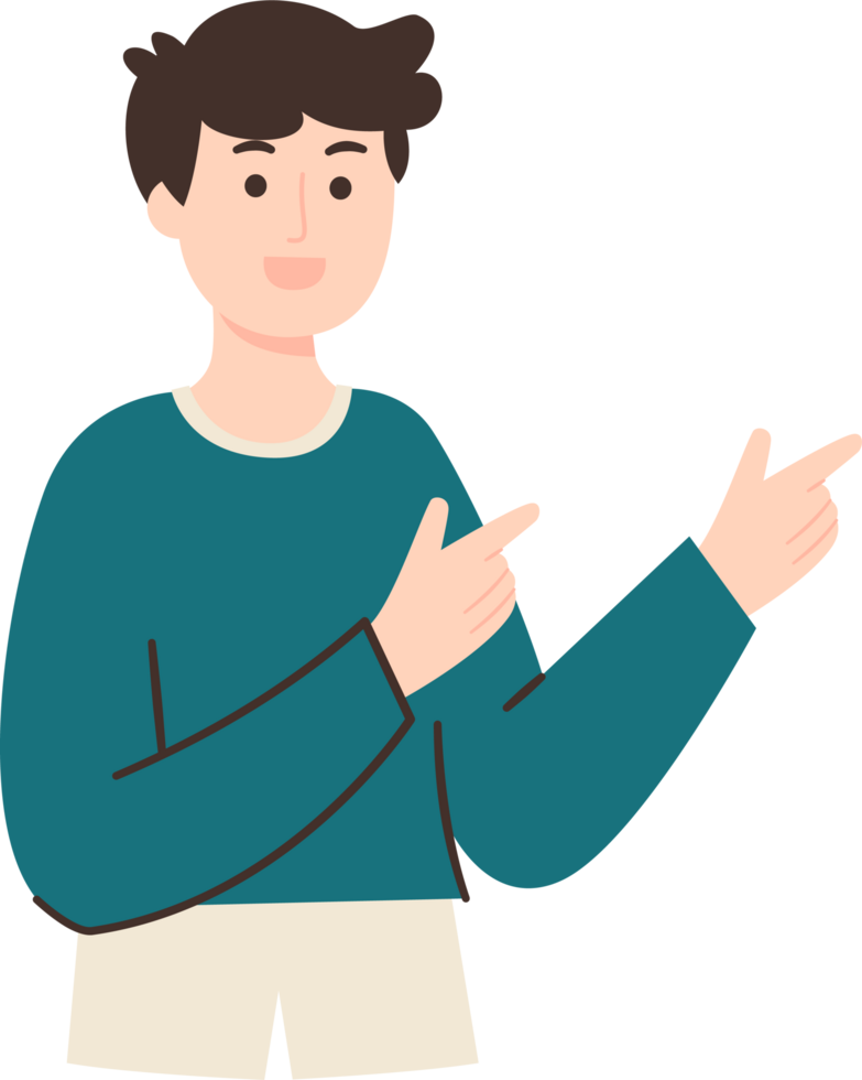 Man Pointing Something with Smile png