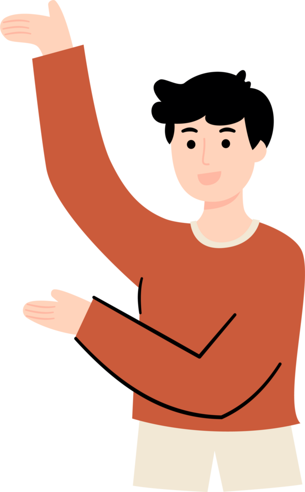 Man Showing Something with Smile png