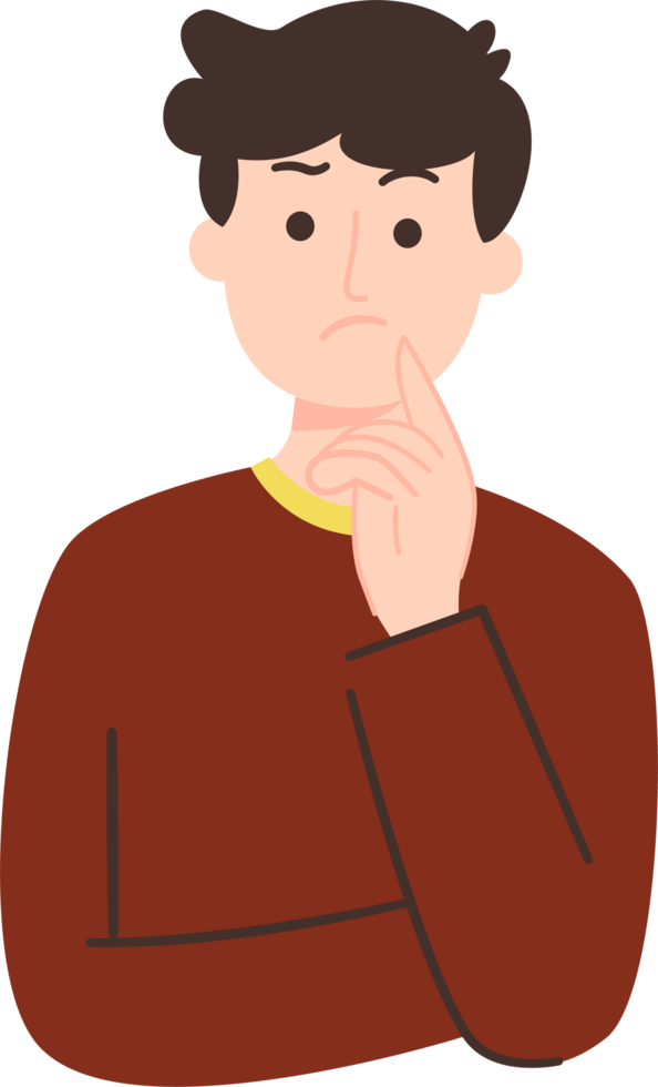 Man Thinking and Pondering png