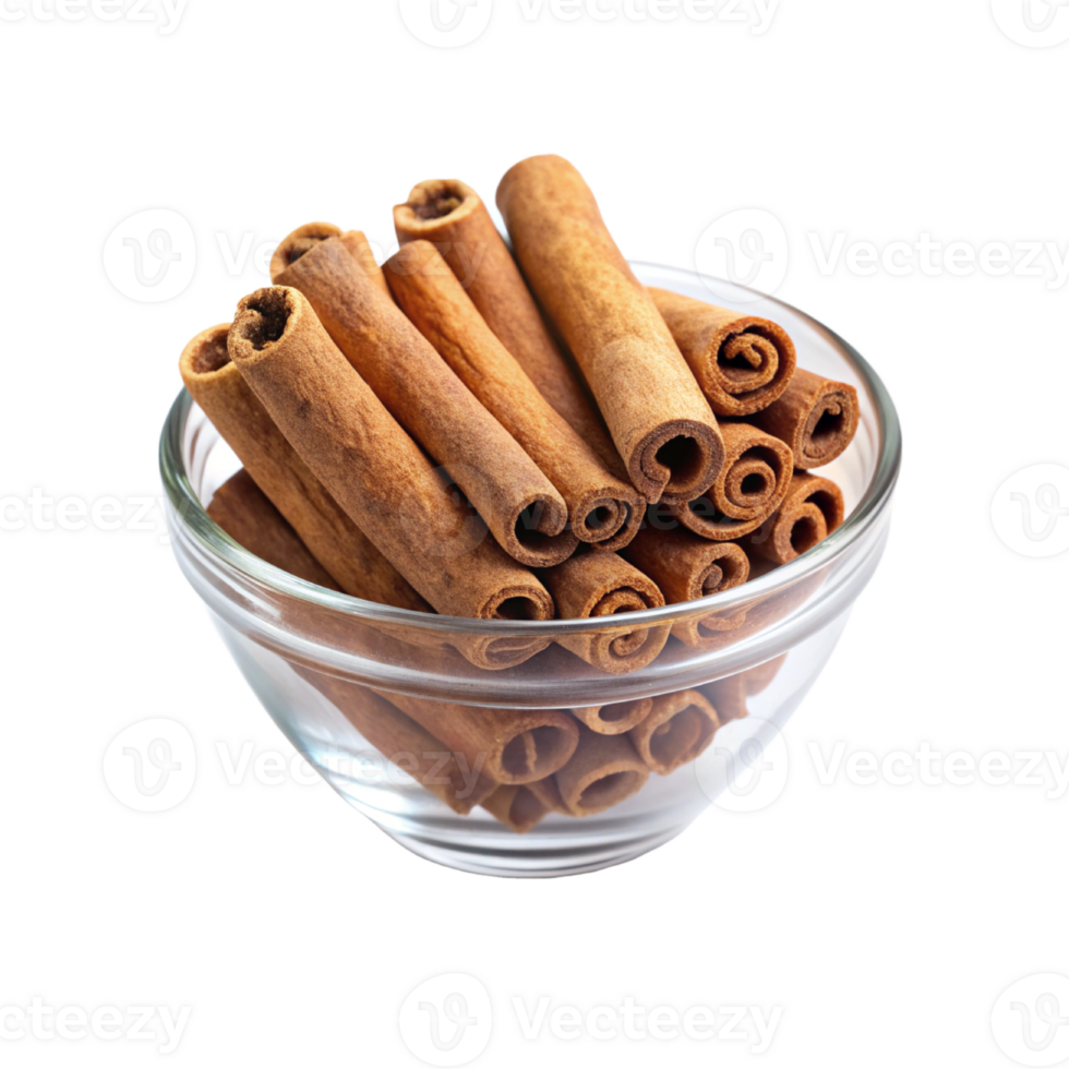 cinnamon sticks in a glass bowl png