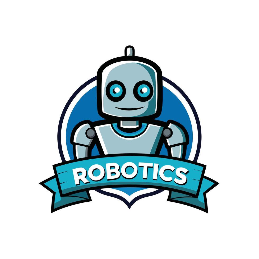 Robotics Innovation A Friendly Robot Mascot Symbolizing Advanced Technology and Automation in a Modern World vector