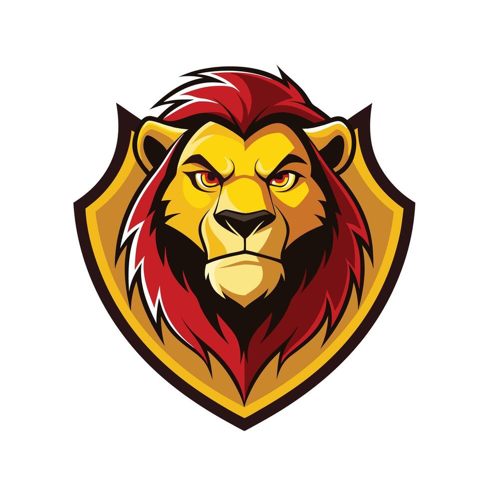 Lion Mascot Logo Design with Modern illustration Concept Style for Badge and Emblem vector