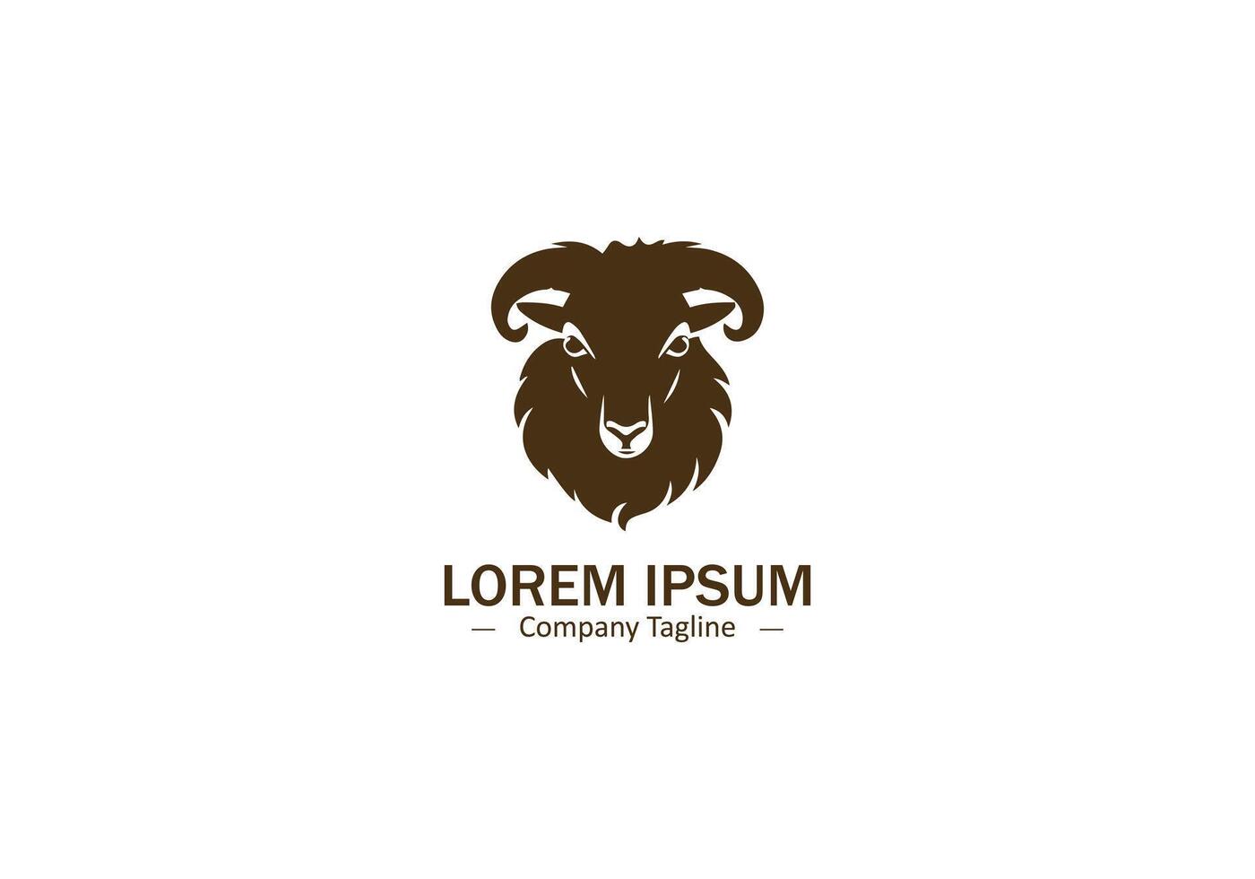 Simple Isolated Sheep Pet with Modern Design Elements vector