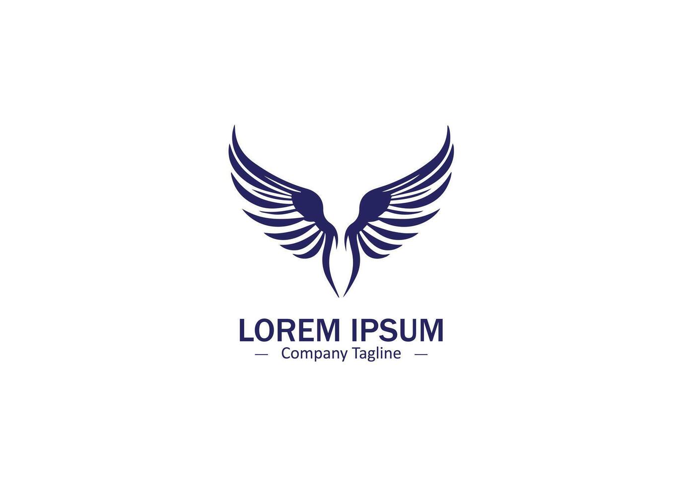 Modern Wing Feather Silhouette Design in Simple Icon Style vector
