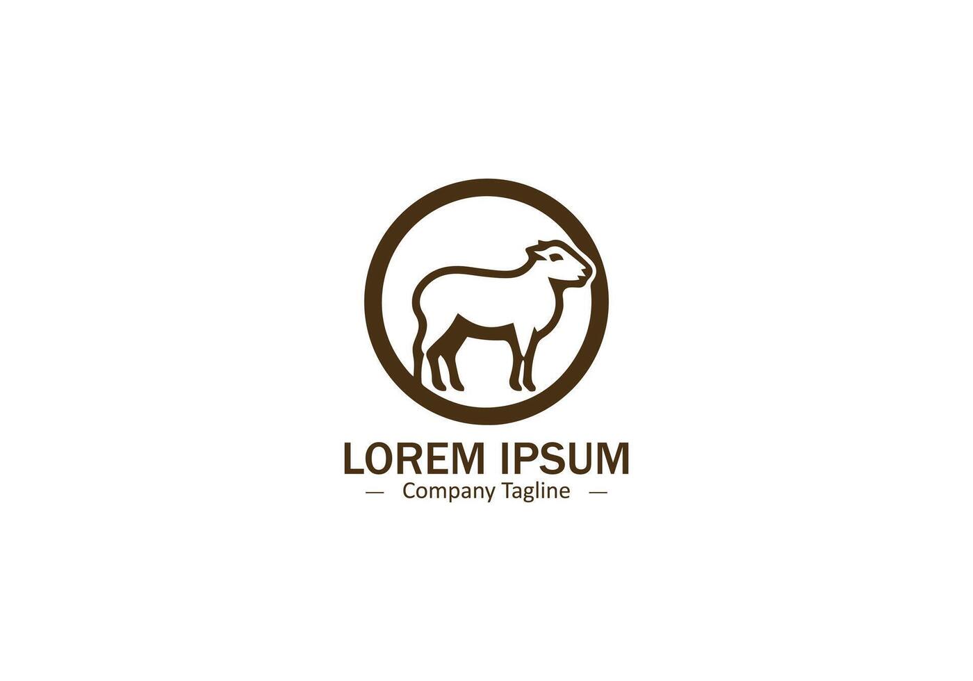 Modern Pet Sheep Silhouette Design in Simple Icon Style vector