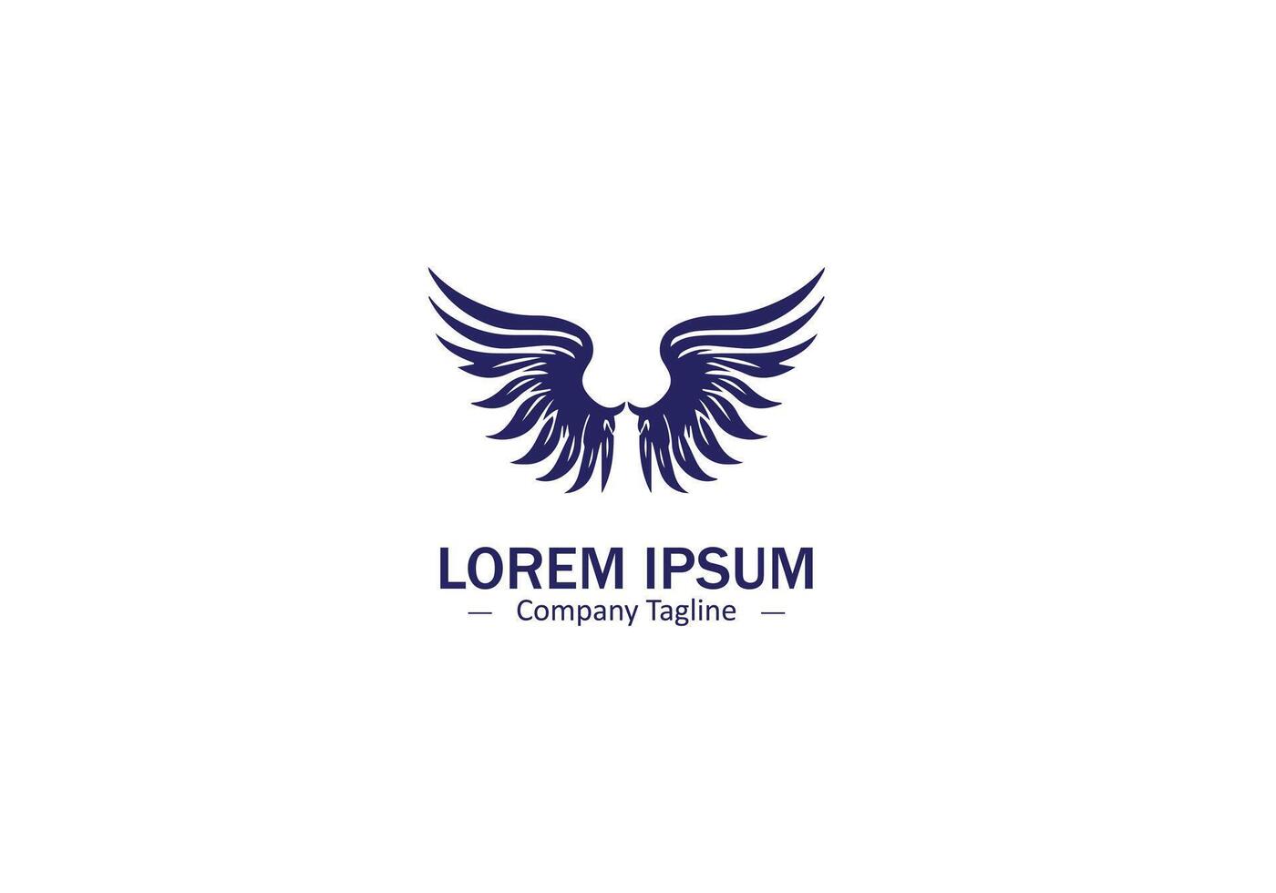 Modern Wing Feather Silhouette Design in Simple Icon Style vector