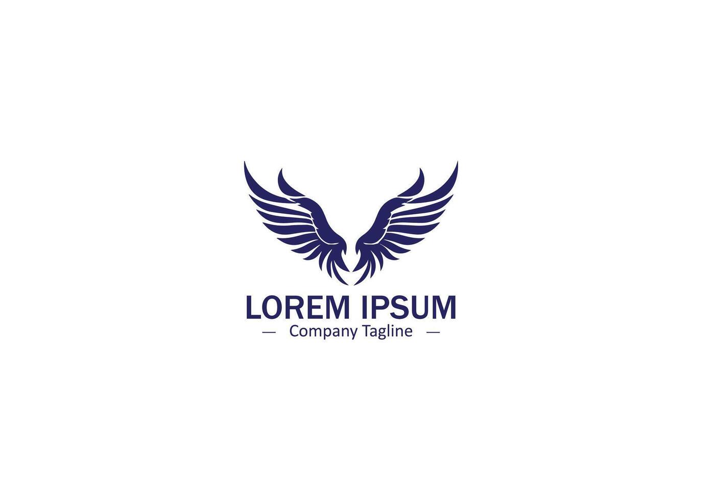 Modern Wing Feather Design with Abstract Silhouette and Logo Icon vector