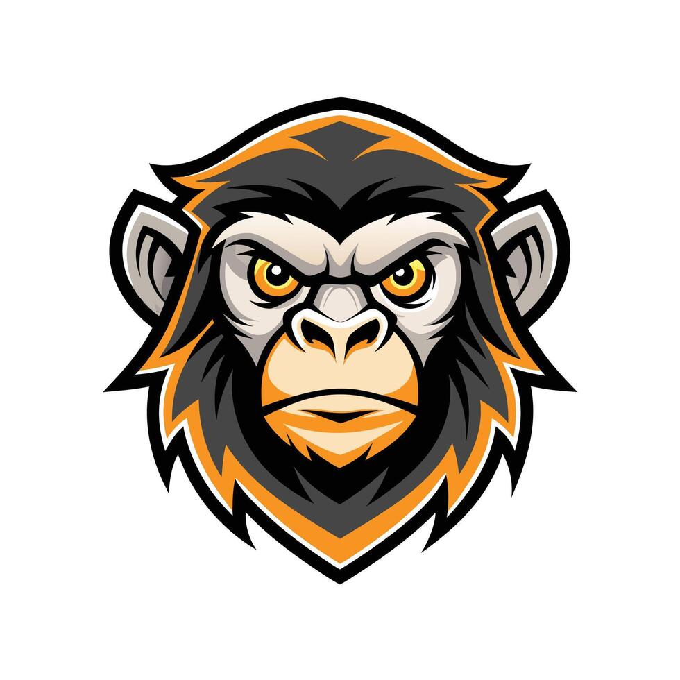 Monkey Mascot Logo Design with Modern illustration Concept Style for Badge and T Shirt vector