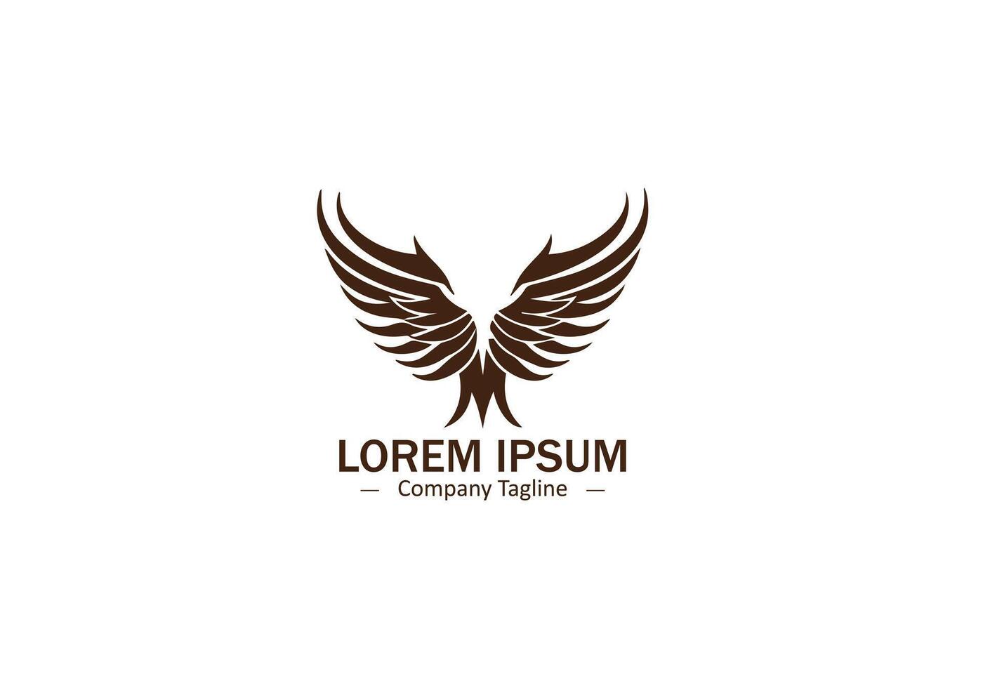 Modern Wing Feather Silhouette Design in Simple Icon Style vector