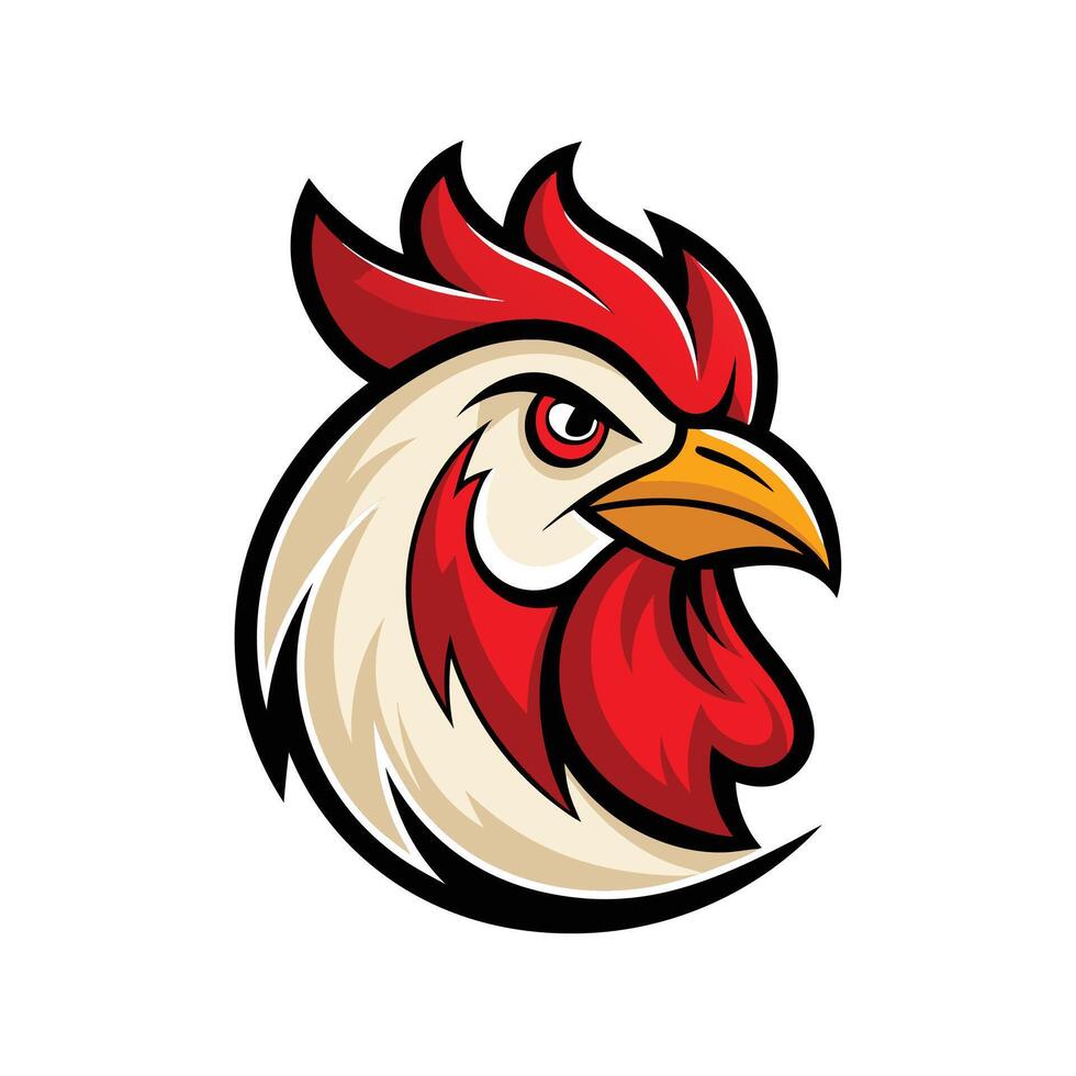 Rooster Mascot Logo Design with Modern illustration chicken Style for Badge, Emblem and T Shirt Printing vector