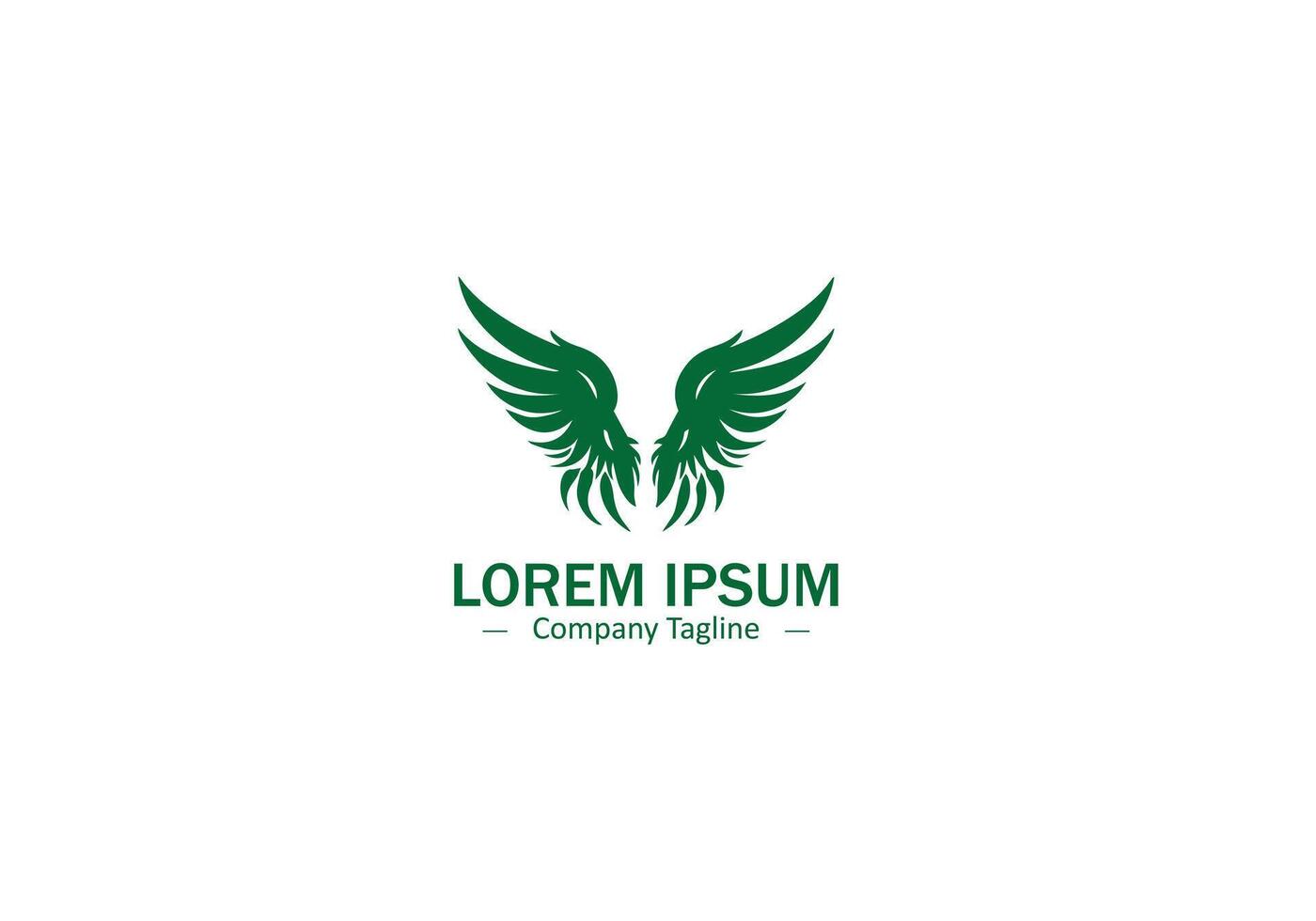 Modern Wing Feather Design with Abstract Silhouette and Logo Icon vector