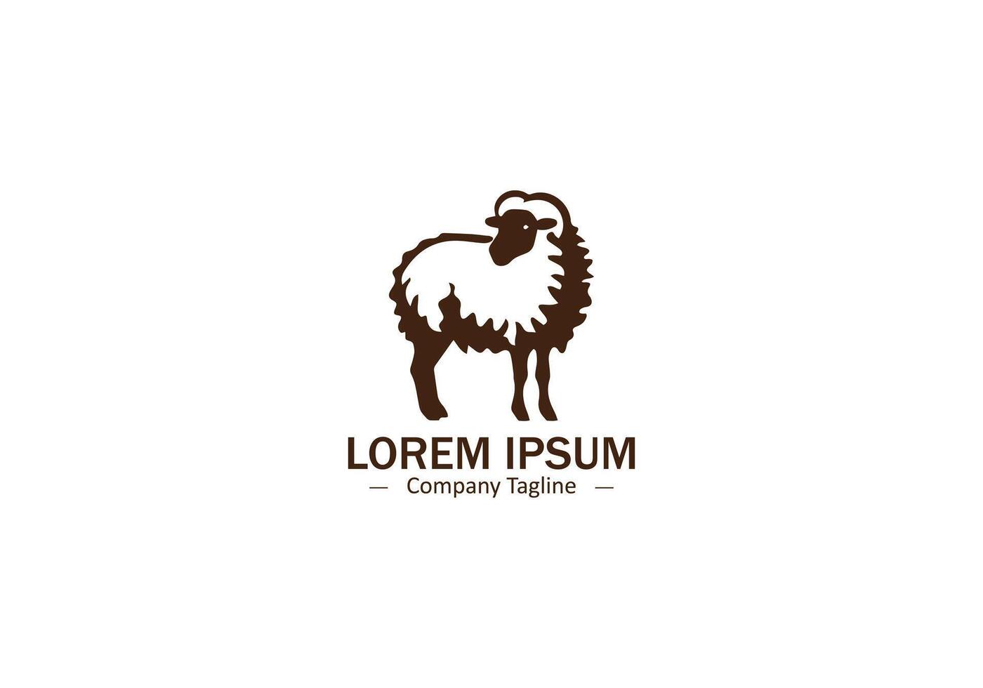 Simple Isolated Sheep Pet with Modern Design Elements vector
