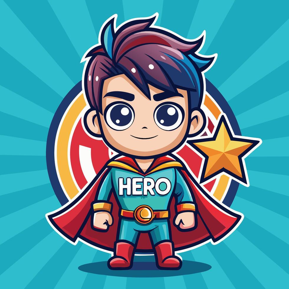 A powerful superhero mascot with a red costume and lightning bolt emblem, standing strong and determined. logo icon vector