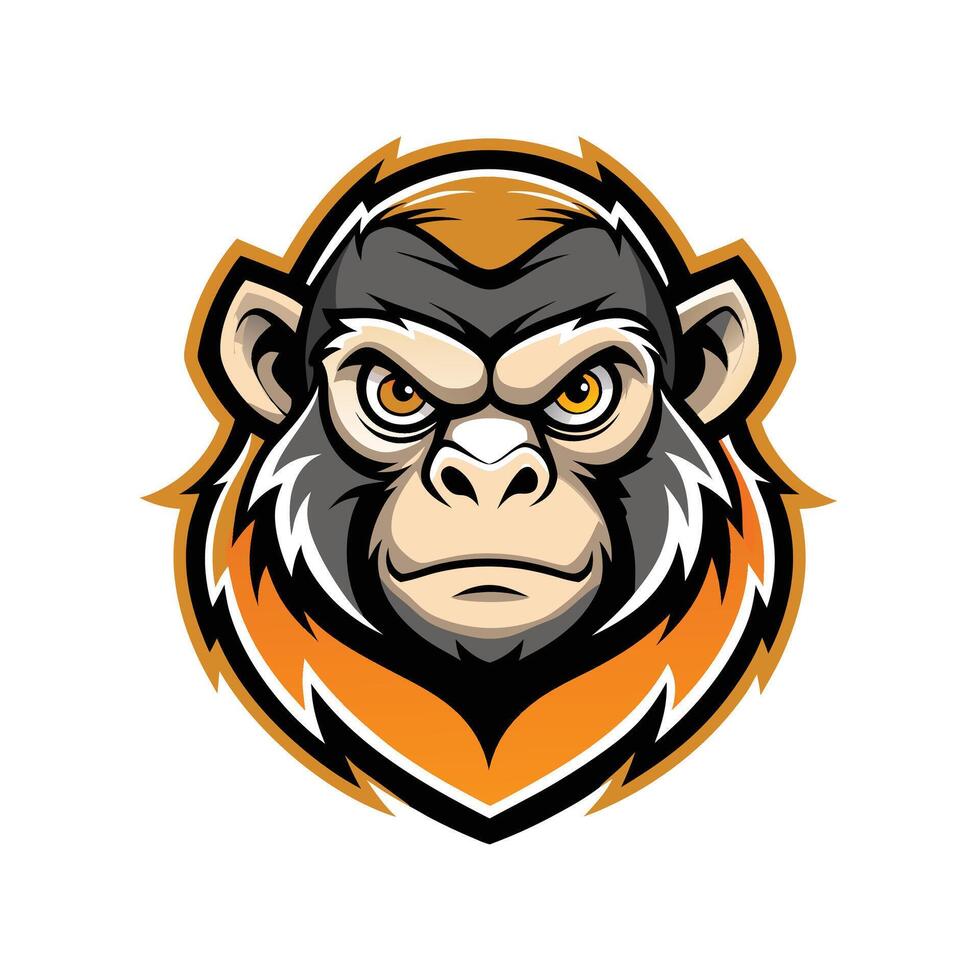 Monkey Mascot Logo Design with Modern illustration Style for Badge and T Shirt Printing vector