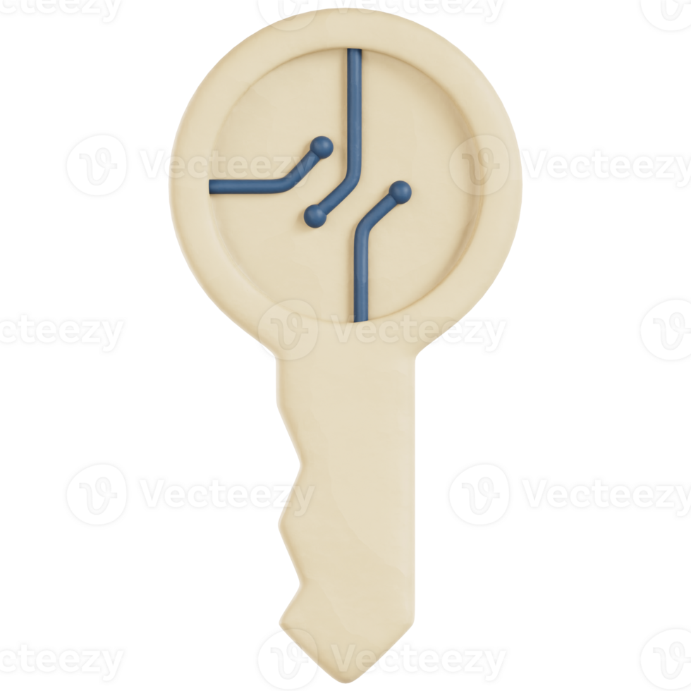 a key with a circuit board on it png