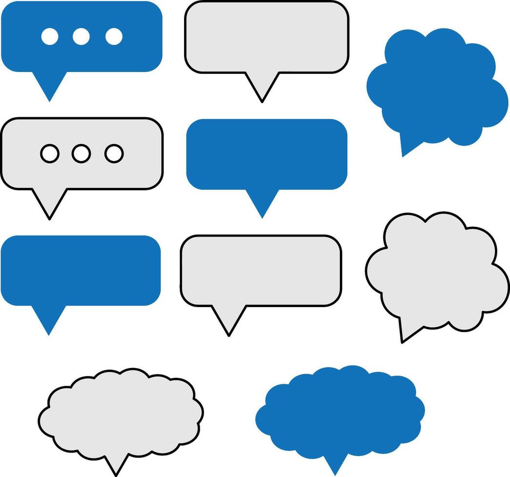 Chat Bubble Set, Isolated Element, Message Icons vector