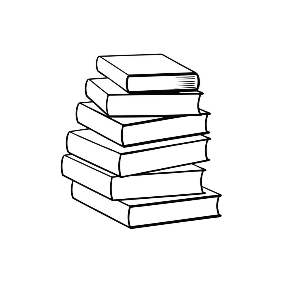 books stack heap library concept logo icon design vector