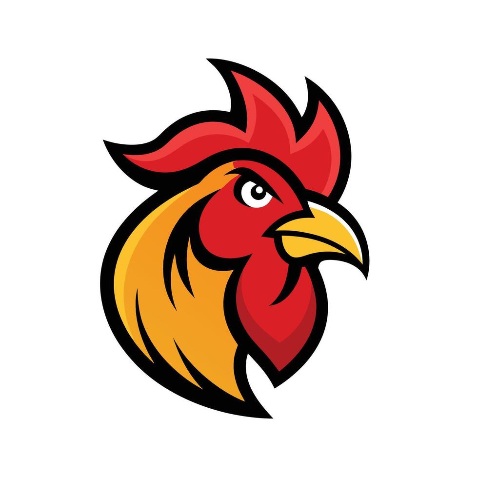 Rooster Mascot Logo Design with Modern illustration Concept Style for Badge and Emblem vector